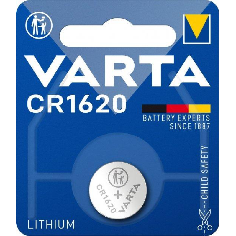 Батарейка Varta CR 1620 Lithium, 3.0V, 1шт