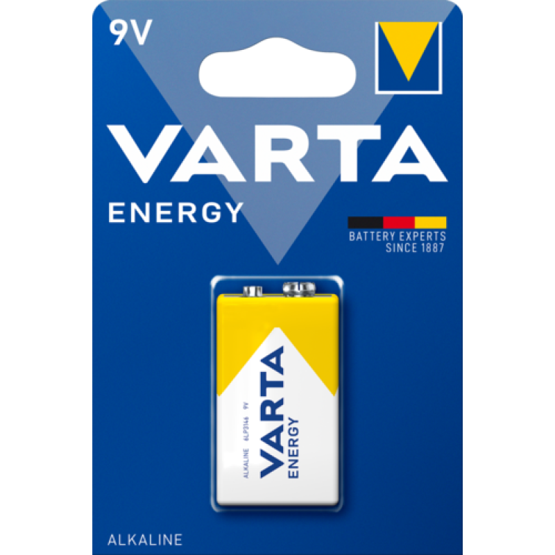 Батарейка VARTA Energy Alkaline 9V (Крона), лужна, 1 шт., ТІЛЬКИ ОРИГИНАЛ Батарейка VARTA Energy Alkaline 9V (Крона), лужна, 1 шт., ТІЛЬКИ ОРИГИНАЛ