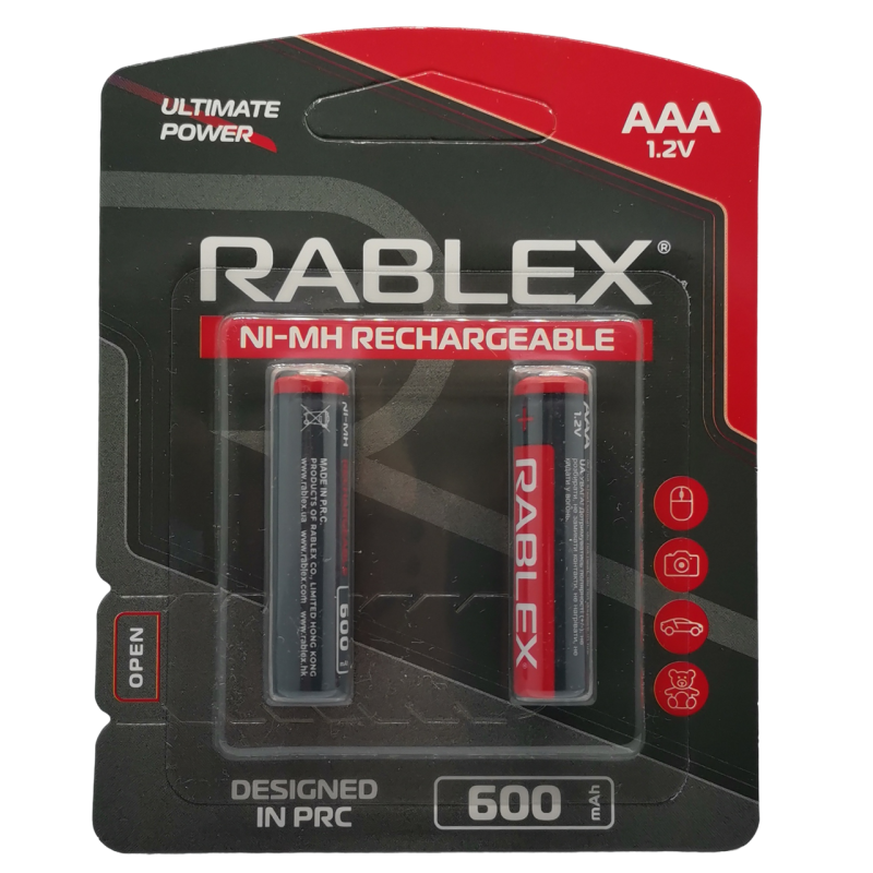 Акумулятор RABLEX R03 (AАА), 600 mAh Ni-MH, 2 шт. Акумулятор RABLEX R03 (AАА), 600 mAh Ni-MH, 2 шт.