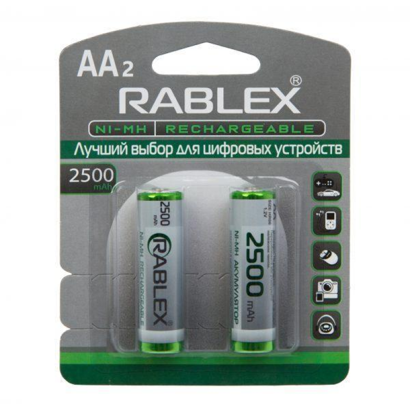 Аккумулятор RABLEX R6 (АА), 2500mAh Ni-MH, 2шт Аккумулятор RABLEX R6 (АА), 2500mAh Ni-MH, 2шт
