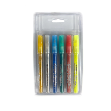 Набір маркерів STA з флуоресцентною перламутровою фарбою 6 кольорів