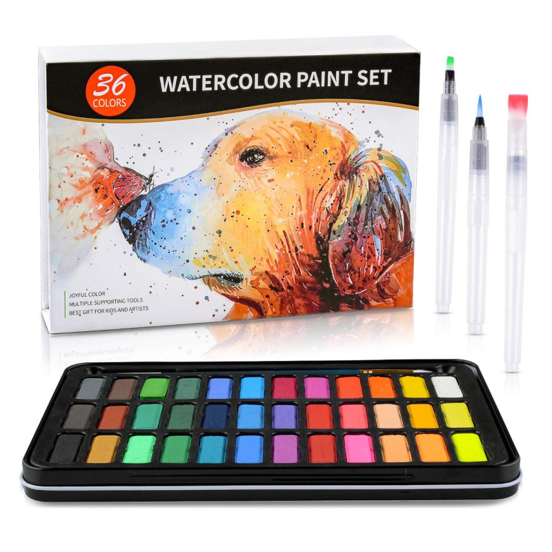 Подарунковий набір акварельних фарб для малювання Professional Paint Set 36 кольорів у металевому пеналі. Подарунковий набір акварельних фарб для малювання Professional Paint Set 36 кольорів у металевому пеналі.