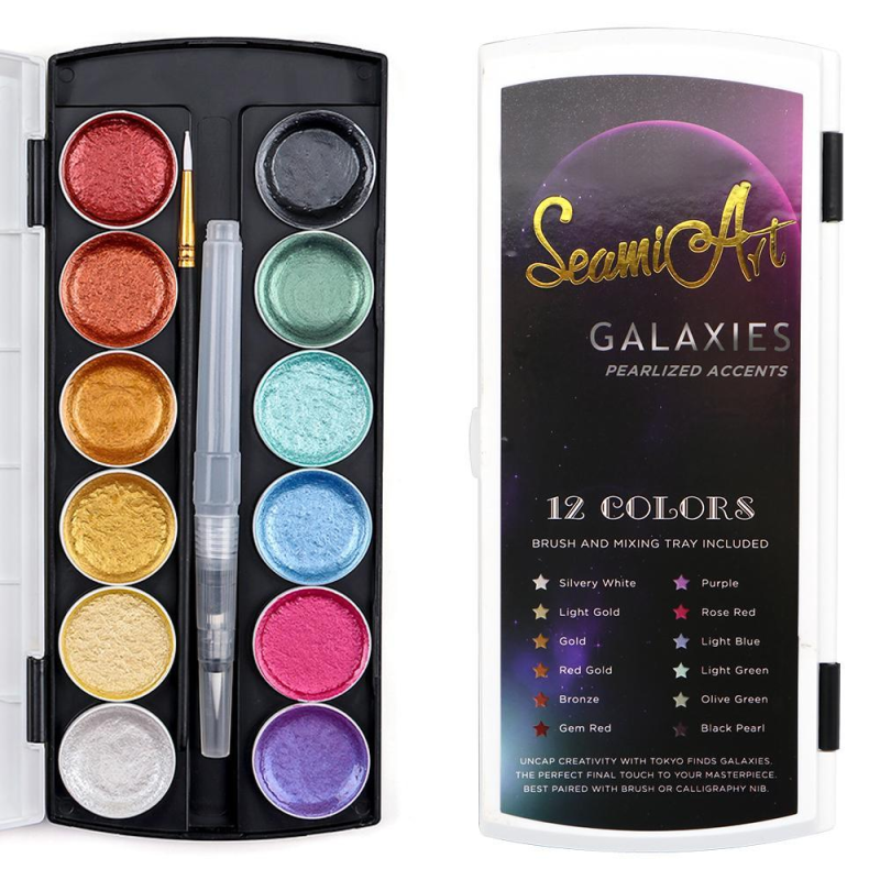 Фарби акварельні з перламутром Art set металік 12 кольорів, Перламутрові фарби, Фарби для малювання Фарби акварельні з перламутром Art set металік 12 кольорів, Перламутрові фарби, Фарби для малювання