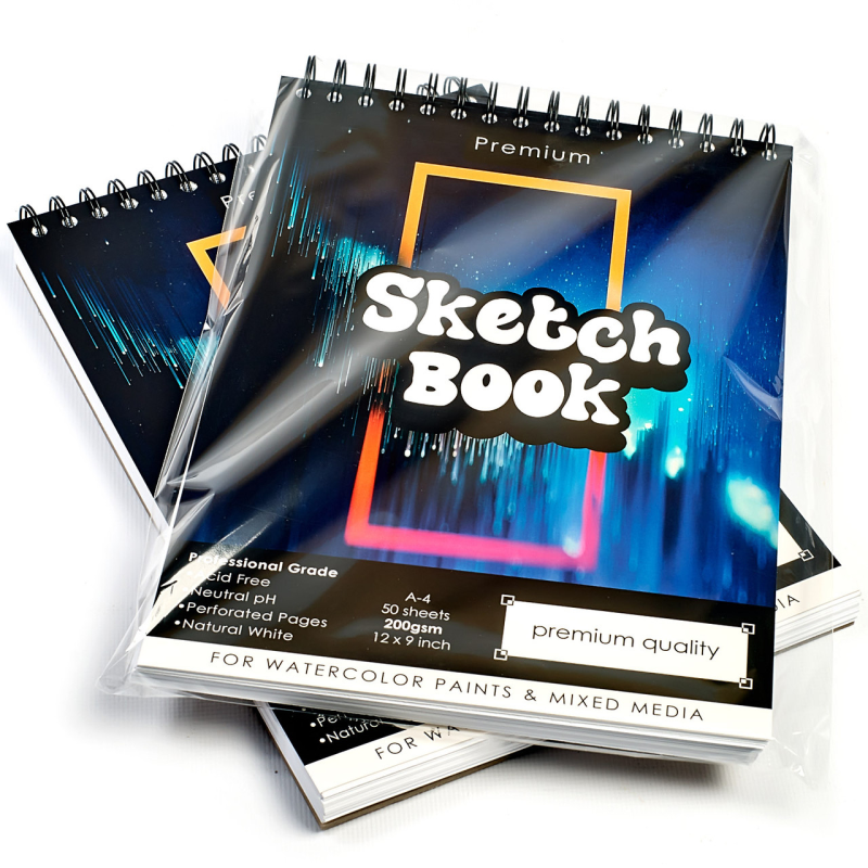 Відео огляд! Папір для скетчингу А4 250 г\м2 на 50 аркушів, альбом для малювання на спіралі із щільним папером