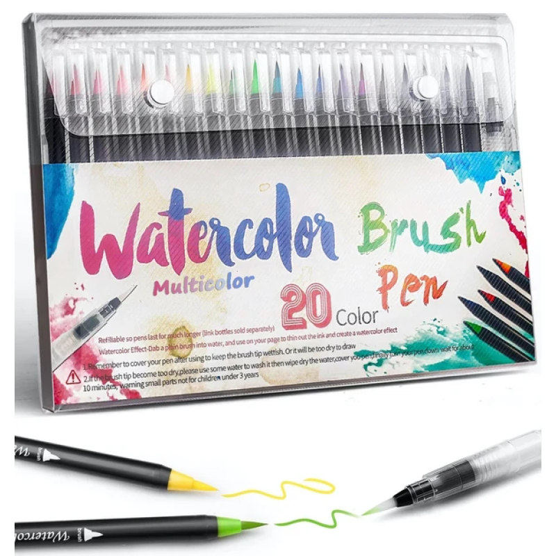 Набір акварельних маркерів (маркер пензлик) 20 кольорів, Набір фломастерів для художників Набір акварельних маркерів (маркер пензлик) 20 кольорів, Набір фломастерів для художників