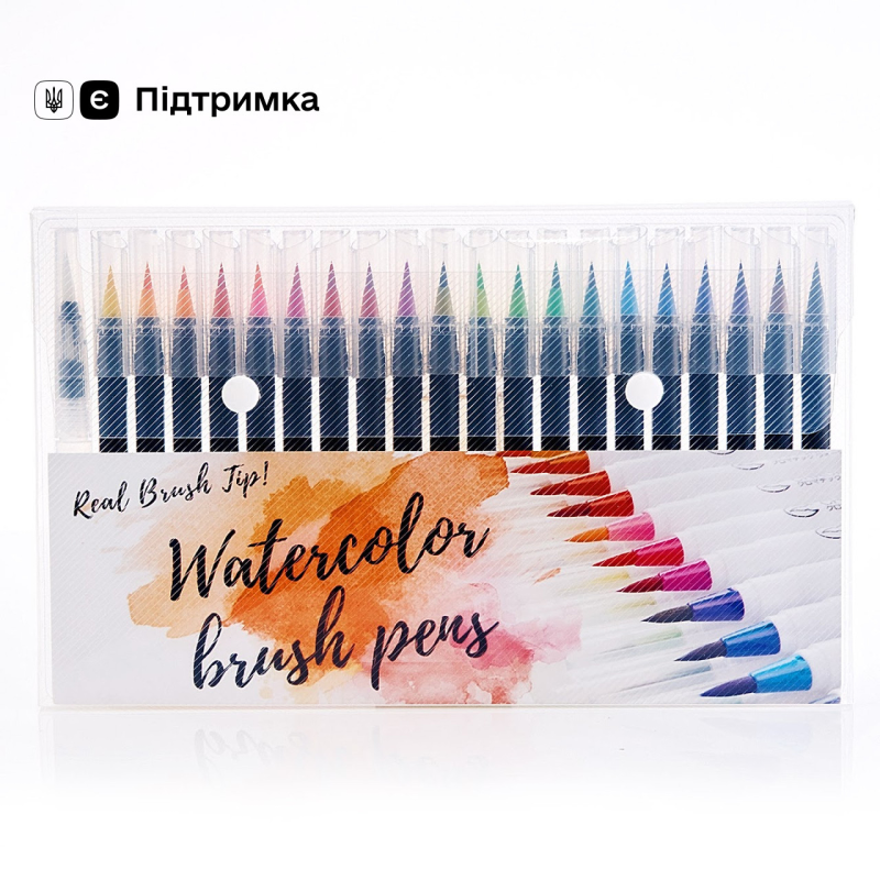 Набір двосторонніх акварельних маркерів 20 кольорів для малювання, художні маркери на водній основі Набір двосторонніх акварельних маркерів 20 кольорів для малювання, художні маркери на водній основі