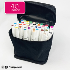 Набір професійних двосторонніх маркерів для скетчинга в чохлі Rich New 40 штук, Набір для скетчів