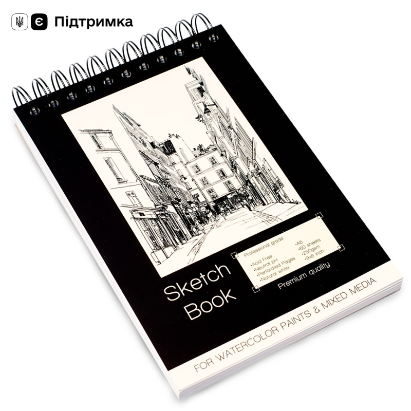 Акварельний папір для скетчинга і малювання А3 250 г\м2 для 30 аркушів, альбом на спіралі (54875487) Акварельний папір для скетчинга і малювання А3 250 г\м2 для 30 аркушів, альбом на спіралі (54875487)