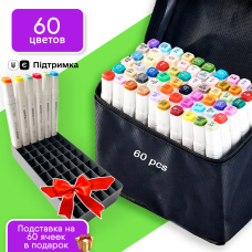 Набір якісних скетч маркерів для малювання та скетчингу Touch Smooth 60 шт, Фломастери для художників