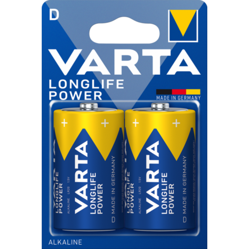 Батарейка Varta Longlife Power Alkaline LR20 (D), лужна, 2 шт.