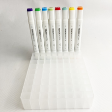 Підставка для маркерів органайзер для канцелярського приладдя 80 осередків Прозора