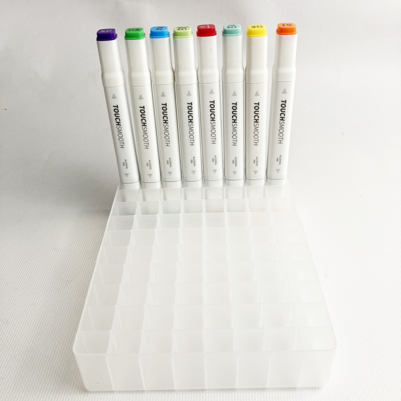 Підставка для маркерів органайзер для канцелярського приладдя 80 осередків Прозора Підставка для маркерів органайзер для канцелярського приладдя 80 осередків Прозора