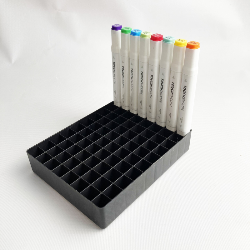 Підставка для маркерів органайзер для канцелярського приладдя 80 осередків Чорна Підставка для маркерів органайзер для канцелярського приладдя 80 осередків Чорна