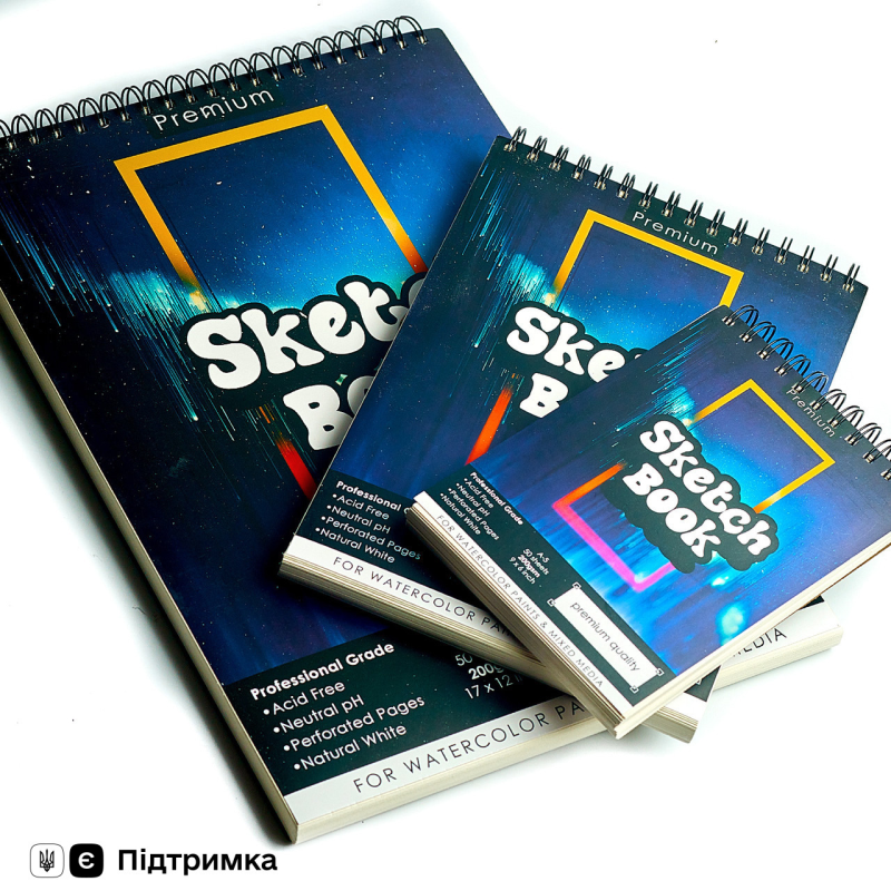 Скетчбук з акварельного паперу А5 200 г\м2 для скетчинга для малювання, альбом 50 аркушів Скетчбук з акварельного паперу А5 200 г\м2 для скетчинга для малювання, альбом 50 аркушів