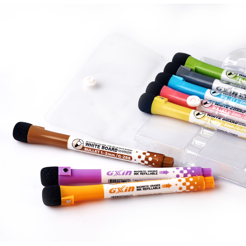 Набір міні-маркерів для дошки для сухого стирання 8 шт Кольорові Набір міні-маркерів для дошки для сухого стирання 8 шт Кольорові