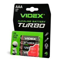 Батарейка Videx Turbo Alkaline LR03 (AАА), лужна, 1 шт.