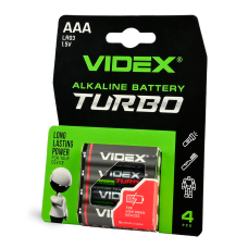 Батарейка Videx Turbo Alkaline LR03 (AАА), лужна, 1 шт.